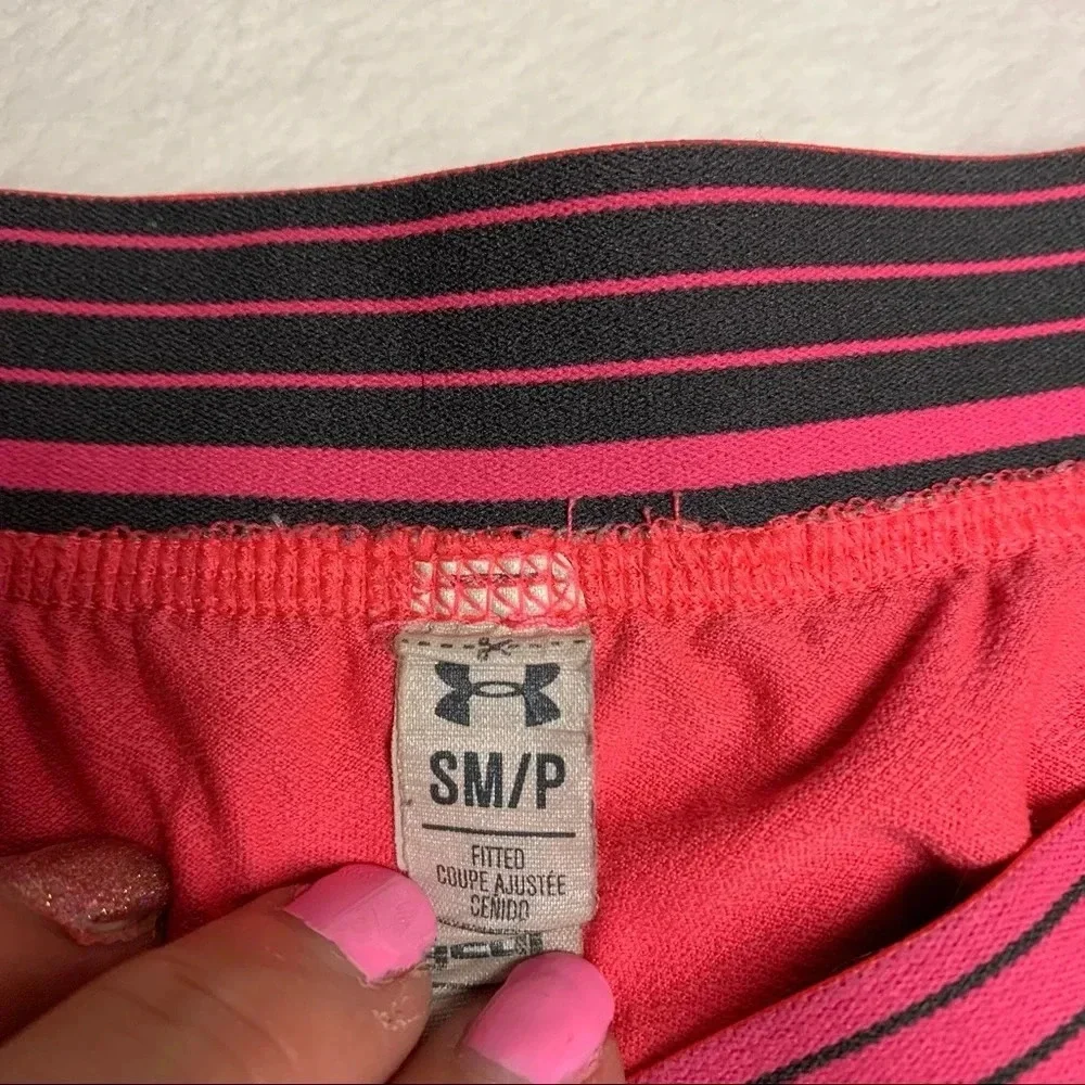 Under Armour pink running shorts size S heat gear